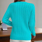 Womens Textured Long Sleeve Sweater Crewneck Pullover Dressy Casual Tops 2025 Fall Trendy Outfits