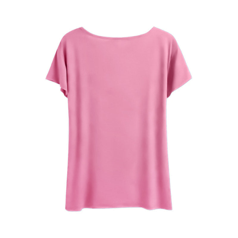 Women's Short Sleeve Crew Neck Tee Heart Print Casual Summer Top