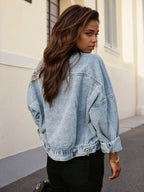 2025 Wear And Tear Denim Jacket, Women's Leopard Patch Short Jacket, Fashionable Street Outdoor Style, Women's Leopard Print Denim Jacket, Cool And Casual