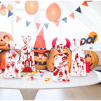 50 PCS Halloween Bloody Treat Bags With Twists Halloween Bloody Hand Pumpkin Themed Cellophane Candy Goodie Bags Ties For Halloween Horror Bloody Theme Party