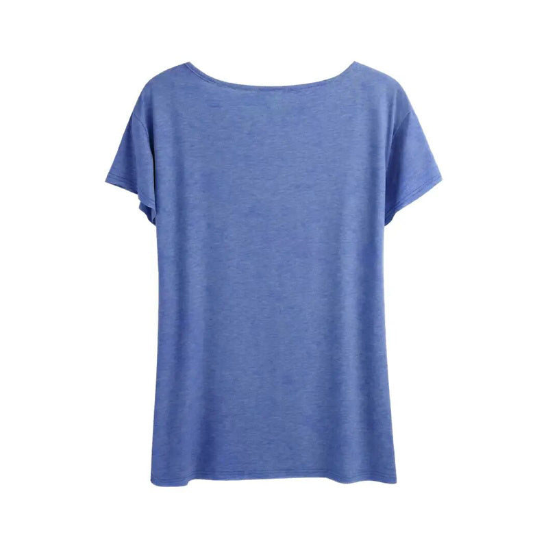 Women's Cute Heart Print T-Shirt Comfortable Round Neck Spring Summer Tee