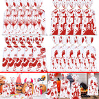 50 PCS Halloween Bloody Treat Bags With Twists Halloween Bloody Hand Pumpkin Themed Cellophane Candy Goodie Bags Ties For Halloween Horror Bloody Theme Party