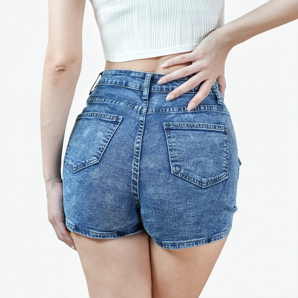 Women's High-Waist Side-Button Jeans, Wide-Leg Full-Length Jeans With A Minimalist Waistband-less Cut, Vintage-Wash Denim For All Seasons Forbidden Platform - Temu