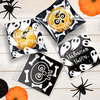450 Pcs Halloween Cellophane Treat Bags  Self-sealing Clear Candy Cookie Bags Pumpkin Ghost Black Cat Skull Trick Or Treat Bags For Halloween Birthday Trick Or Treat Party Favors Supplies