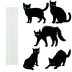 6Pcs Skull Or 6Pcs Tomb Or 5Pcs Black Cat Halloween Yard Sign Decorations  Glow In The Dark For Haunted House Garden Yard And Scary Theme Party