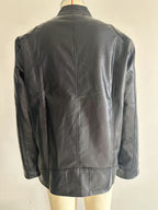 Men's Stand-up Collar Leather Jacket Business Casual Jacket