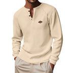 Waffle Buckle Quick-drying Raglan Henry Long Sleeve