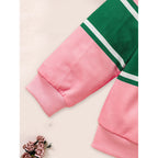 Toddler Girls 2 Piece Outfit Colorblock Letter Graphic Print Sweatshirt And Pleated Skirt Set
