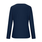 Women's Lace Trim Round Collar Long Sleeves T-Shirt, Breathable Stretch Casual Top For Spring Autumn Blouse & Daily Chic