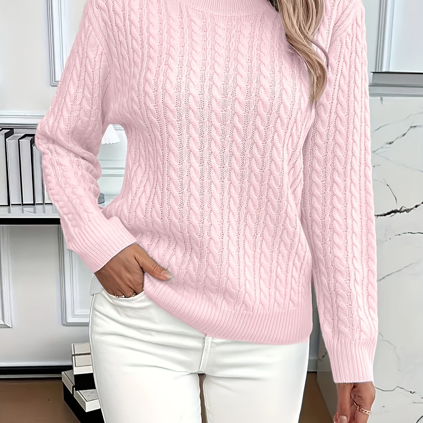 Versatile Fashion Classic Twist Round Neck Sweater