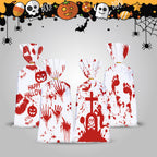 50 PCS Halloween Bloody Treat Bags With Twists Halloween Bloody Hand Pumpkin Themed Cellophane Candy Goodie Bags Ties For Halloween Horror Bloody Theme Party