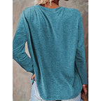Women's Dragonfly Print Crew Neck T-Shirt, Casual Long Sleeve Top For Spring & Fall