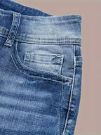 Women's Versatile And Fashionable Stretch Denim Bell Bottoms, Retro Street Style, Comfortable Embroidered Casual Jeans, Suitable For Daily Wear