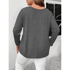 Women's Plus Size Long Sleeve Tunic Tops Criss Cross V-Neck Blouse Casual Fall Shirts For Women 1X-5X