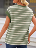 Women's Striped Short Sleeve T-Shirts Casual Loose Fit Color Block Crew Neck Summer Tops