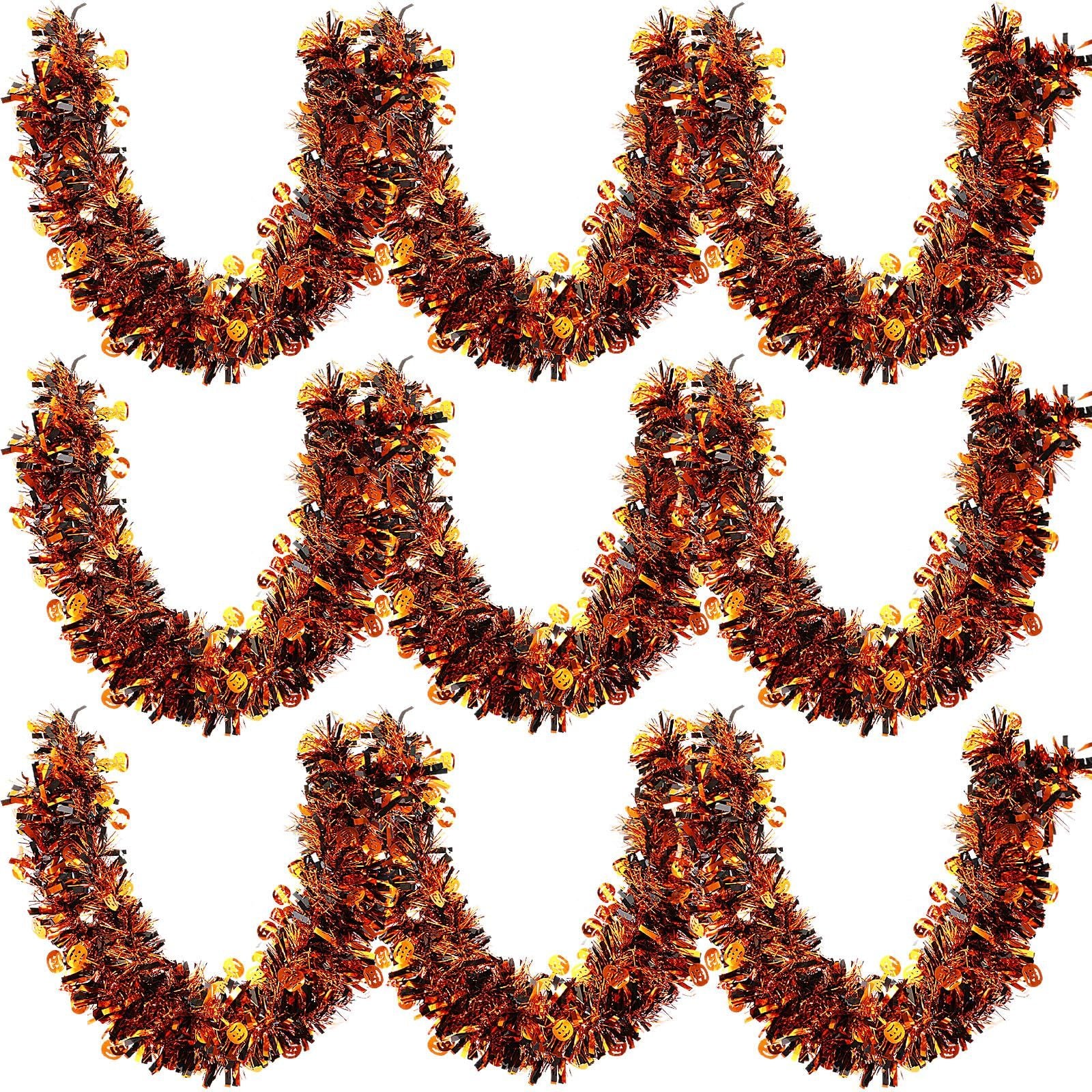 3 Pcs Halloween Decorations, Orange Metallic Tinsel Twist, 19.7 Feet-Cannot Be Listed On Amazon Platform