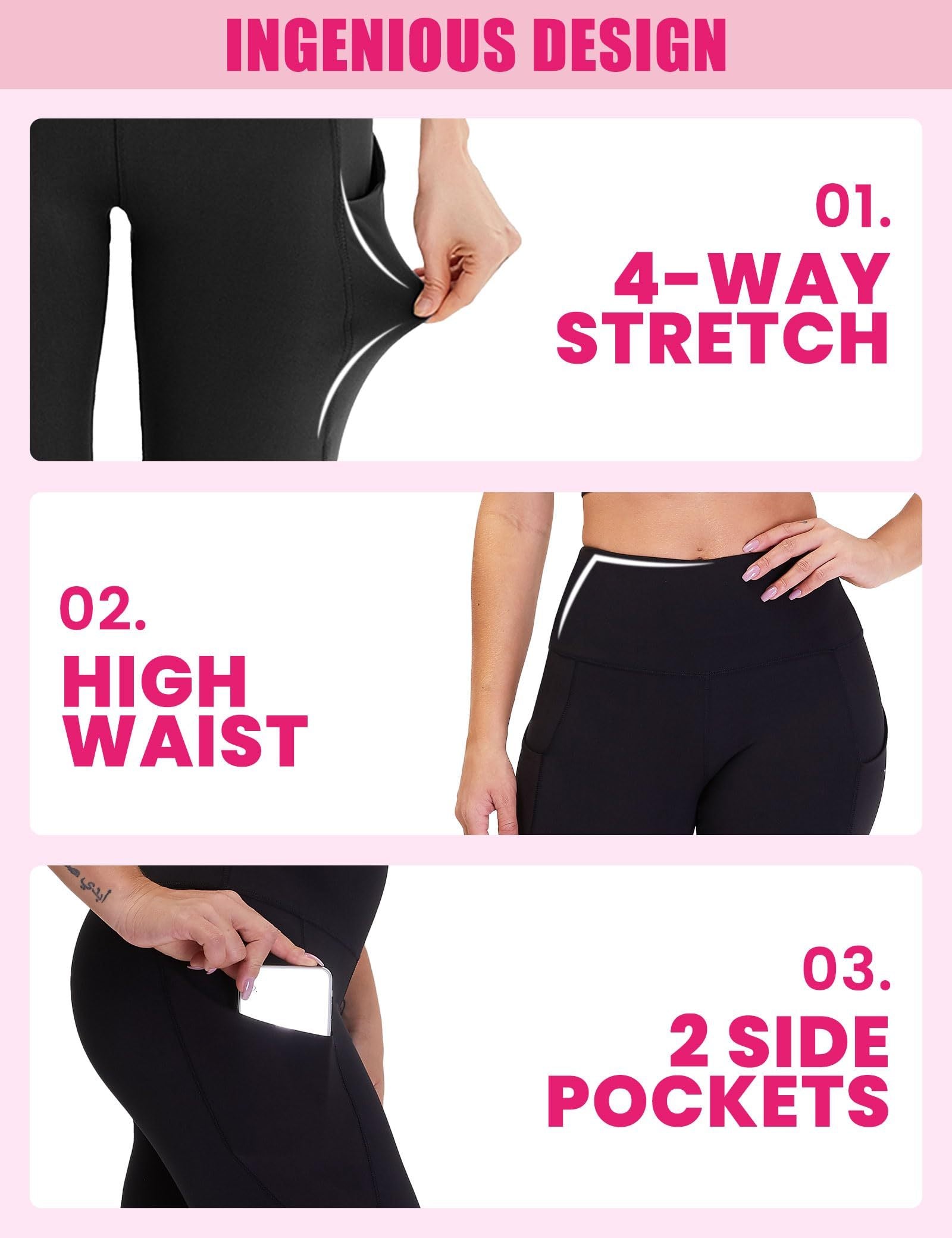 Yoga Pants - Cropped High-waisted Slanted Pockets, 3 Pieces Of Polyester Double Grind Black, Polyester Double Grind Black Tie-dye, Polyester Double Grind Blue Purple Starry Sky