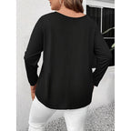Women's Plus Size Long Sleeve Tunic Tops Criss Cross V-Neck Blouse Casual Fall Shirts For Women 1X-5X