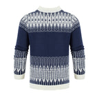Men's Crewneck Pullover Sweater Unisex Fair Isle Long Sleeve Knitted Sweater