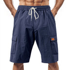 Loose Sports And Leisure Solid Color Linen Drawstring Shorts