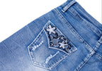 Womens Mid-High Rise Ripped Jean Shorts Distressed Stretchy Denim Shorts