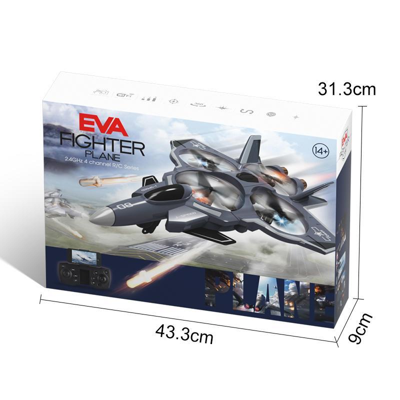 2.4G Simulated White Remote Control Fighter Model Quadcopter Toy