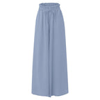 Women's High Waist Wide Leg Pants Elastic Drawstring Casual Loose Flowy Trousers With Pockets
