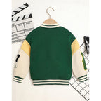 Toddler Kids Girls Boy's Trendy Embroidery Letters Print Jacket Baseball Collar Sports Casual Coat Children's Wear