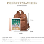 Backpack Purse For Womens, Waterproof PU Leather Backpacks Handbags, Ladies Casual Shoulder Bags Brown
