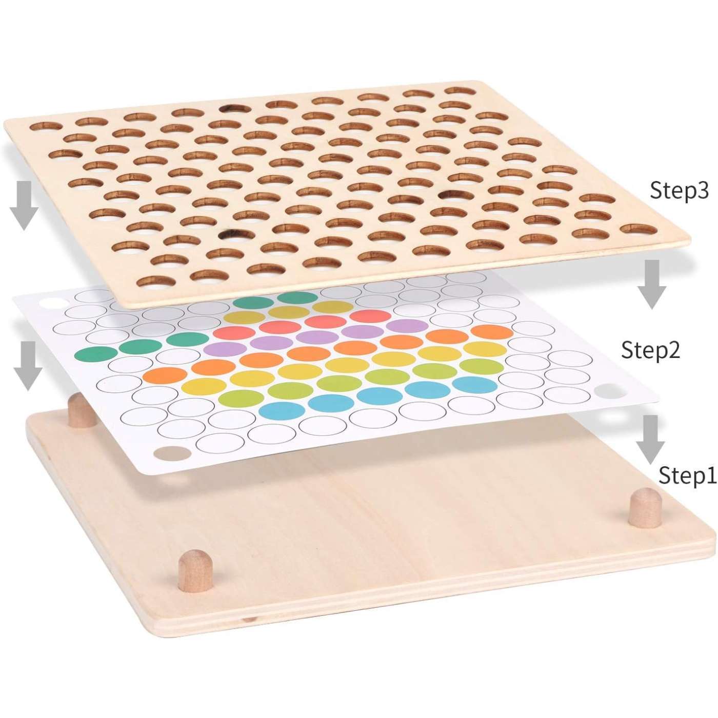 Wooden Peg Board Beads Game, Learning Montessori Toys,Color Sorting Stacking Matching Toys For Toddlers, Counting Toy For Kids, Educational Games For Fine Motor Math, Gift For Girls And Boys