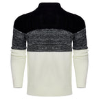 Men's Casual Color Block Long Sleeve Cable Knit Pullover Sweater