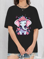 Teenage Girl Summer Hot Selling Fashion Casual Style Cute Cartoon Print T-shirt Girl's Clothing