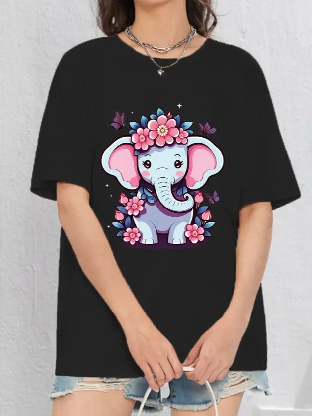 Teenage Girl Summer Hot Selling Fashion Casual Style Cute Cartoon Print T-shirt Girl's Clothing