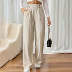 Women's Wide Leg Pants High Waist Business Casual Trousers Pant With Pockets