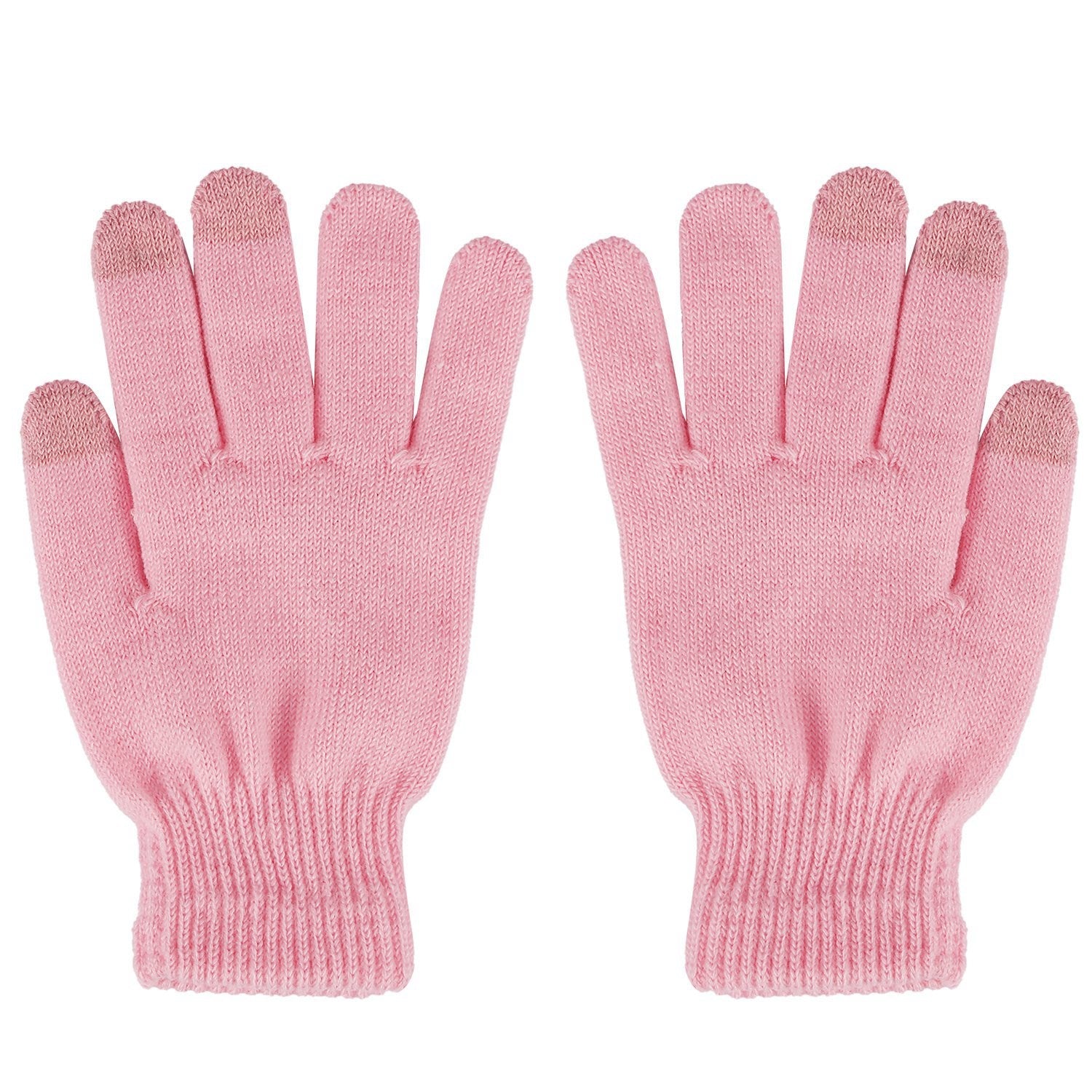 3 Color Options -- 1 Pair Unisex Winter Knit Gloves Touchscreen Outdoor Windproof Cycling Skiing Warm Gloves