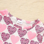 Toddler Girls Outfits Long Sleeve Graphic Heart Print Mesh Tulle Dress Valentine Birthday Party Dresses